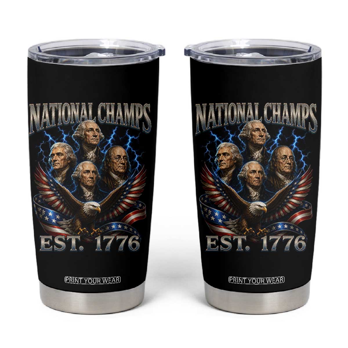Founding Fathers USA 250th Anniversary Tumbler Cup Vintage National Champions 250 Years Patriotic American Flag