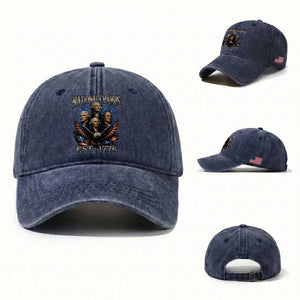 Founding Fathers USA 250th Anniversary Washed Cotton Baseball Cap Vintage National Champions 250 Years Patriotic American Flag