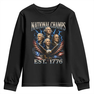 Founding Fathers USA 250th Anniversary Youth Sweatshirt Vintage National Champions 250 Years Patriotic American Flag