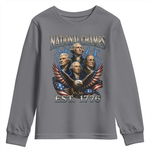 Founding Fathers USA 250th Anniversary Youth Sweatshirt Vintage National Champions 250 Years Patriotic American Flag