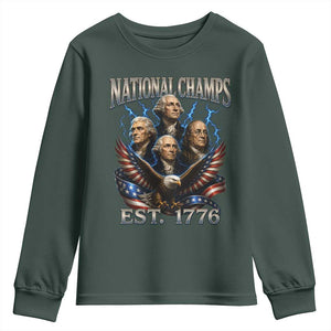 Founding Fathers USA 250th Anniversary Youth Sweatshirt Vintage National Champions 250 Years Patriotic American Flag