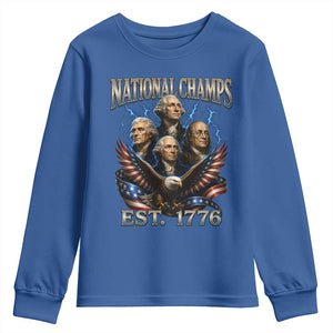 Founding Fathers USA 250th Anniversary Youth Sweatshirt Vintage National Champions 250 Years Patriotic American Flag