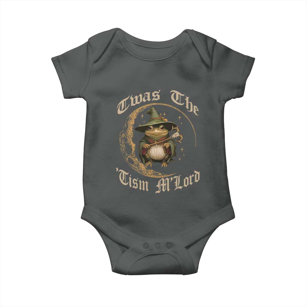 Twas the Tism MLord Frog Baby Onesie Funny Anti Social Meme TS10 Dark Heather Print Your Wear