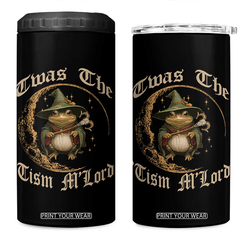 Twas the Tism MLord Frog 4 in 1 Can Cooler Tumbler Funny Anti Social Meme TS10 One Size: 16 oz Black Print Your Wear