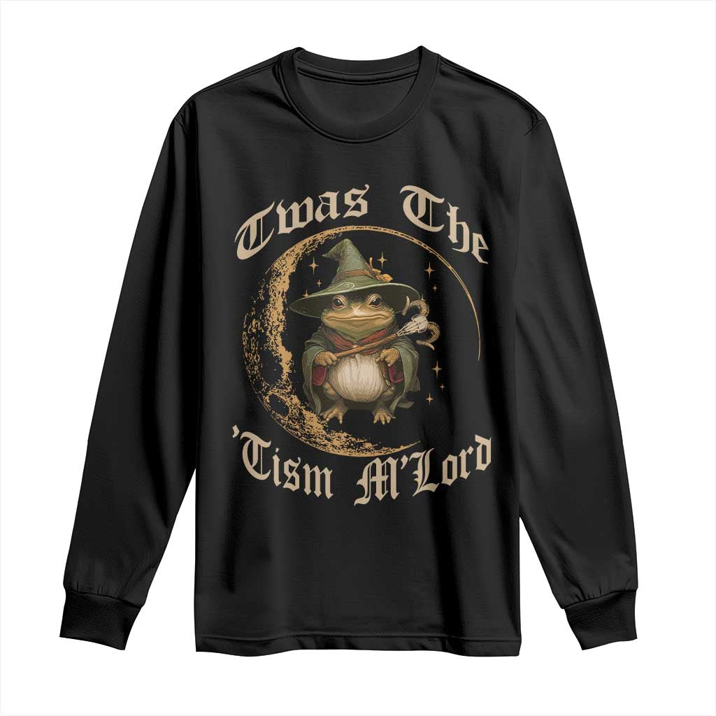 Twas the Tism MLord Frog Long Sleeve Shirt Funny Anti Social Meme TS10 Black Print Your Wear