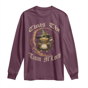 Twas the Tism MLord Frog Long Sleeve Shirt Funny Anti Social Meme TS10 Maroon Print Your Wear