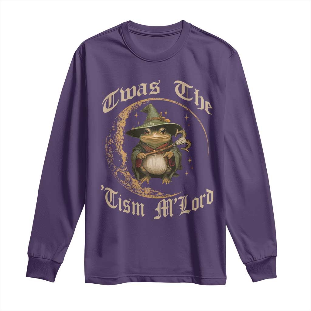 Twas the Tism MLord Frog Long Sleeve Shirt Funny Anti Social Meme TS10 Purple Print Your Wear