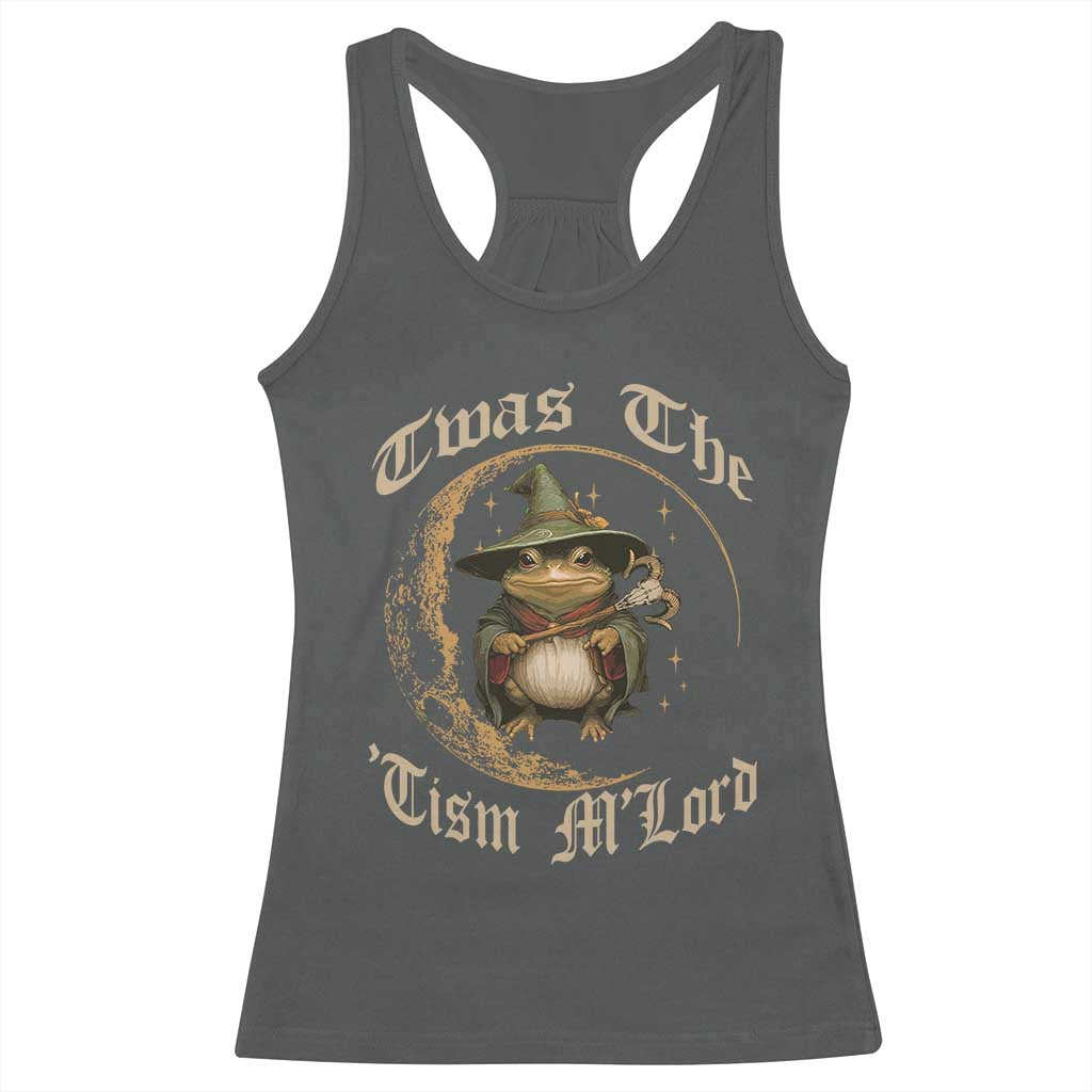 Twas the Tism MLord Frog Racerback Tank Top Funny Anti Social Meme TS10 Dark Heather Print Your Wear