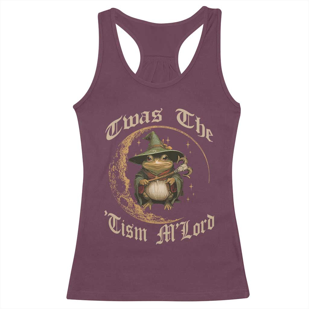 Twas the Tism MLord Frog Racerback Tank Top Funny Anti Social Meme TS10 Maroon Print Your Wear