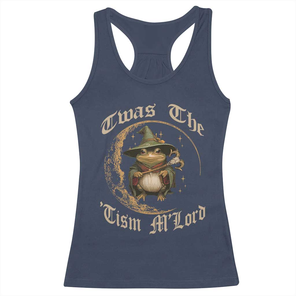 Twas the Tism MLord Frog Racerback Tank Top Funny Anti Social Meme TS10 Navy Print Your Wear