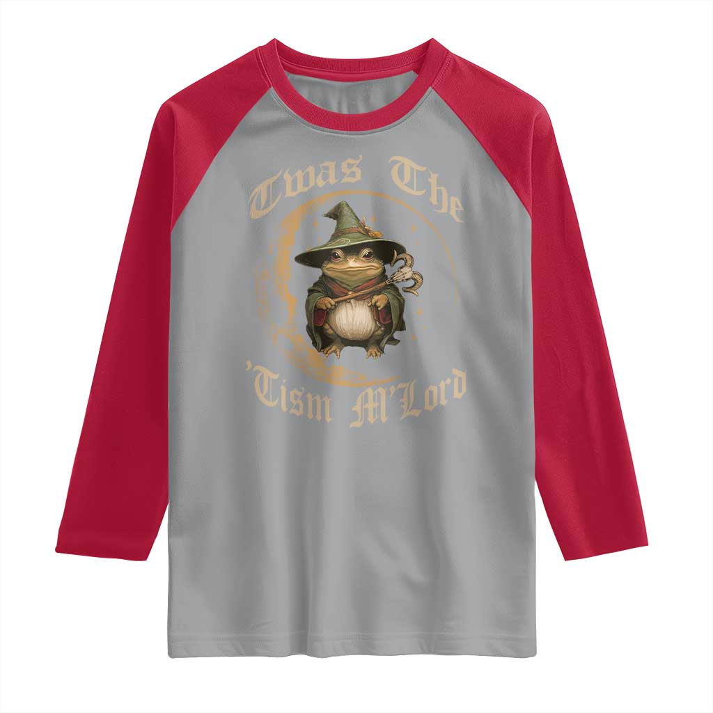 Twas the Tism MLord Frog Raglan Shirt Funny Anti Social Meme TS10 Sport Gray Red Print Your Wear
