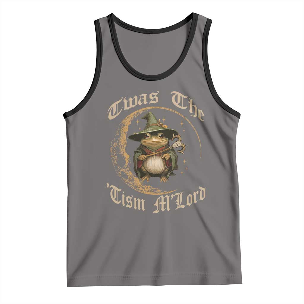 Twas the Tism MLord Frog Tank Top Funny Anti Social Meme TS10 Deep Heather Black Print Your Wear