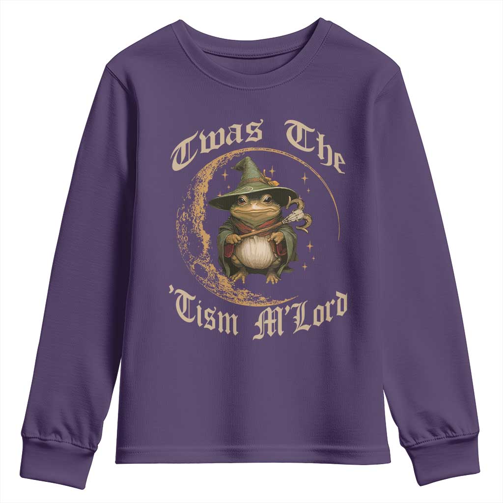 Twas the Tism MLord Frog Youth Sweatshirt Funny Anti Social Meme TS10 Purple Print Your Wear