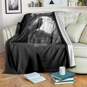 Black Crow F-Caw-F Throw Blanket Funny Raven Moon Gothic Adult Humor TS10 Print Your Wear