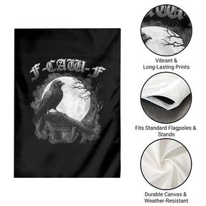 Black Crow F-Caw-F Garden Flag Funny Raven Moon Gothic Adult Humor TS10 Print Your Wear