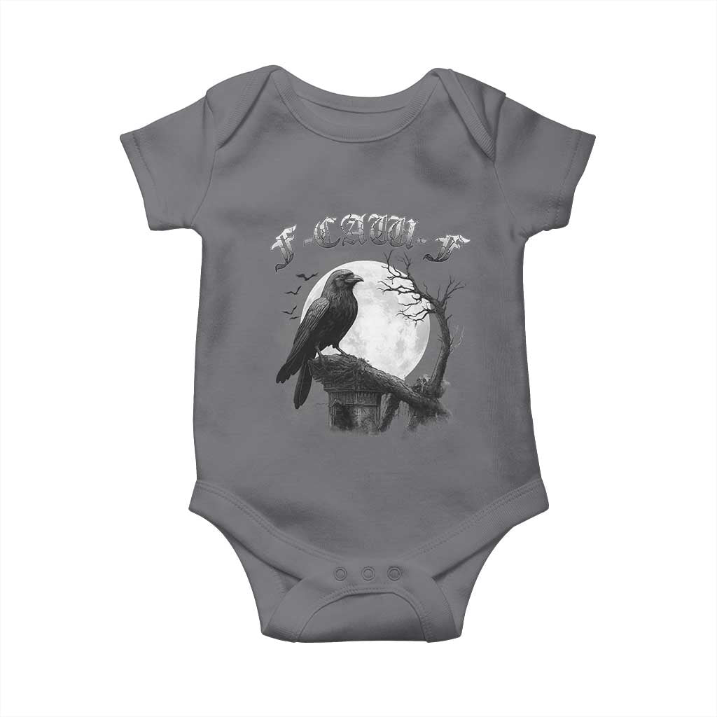 Black Crow F-Caw-F Baby Onesie Funny Raven Moon Gothic Adult Humor TS10 Charcoal Print Your Wear