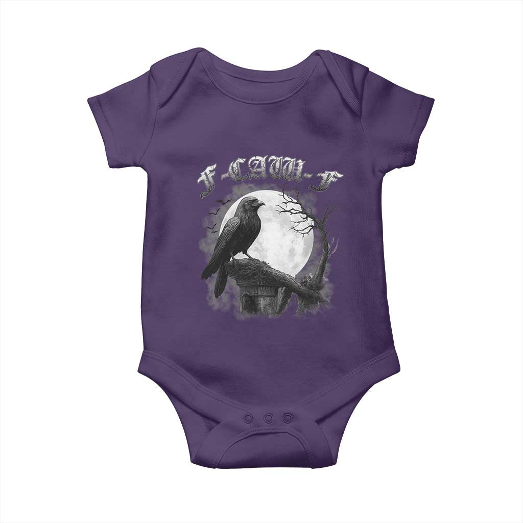 Black Crow F-Caw-F Baby Onesie Funny Raven Moon Gothic Adult Humor TS10 Purple Print Your Wear