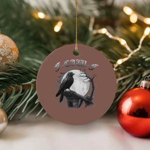 Black Crow F-Caw-F Ceramic Ornament Funny Raven Moon Gothic Adult Humor TS10 1pc Mocha Print Your Wear