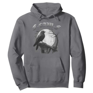 Black Crow F-Caw-F Hoodie Funny Raven Moon Gothic Adult Humor TS10 Charcoal Print Your Wear