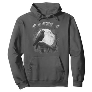 Black Crow F-Caw-F Hoodie Funny Raven Moon Gothic Adult Humor TS10 Dark Heather Print Your Wear