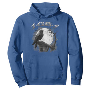 Black Crow F-Caw-F Hoodie Funny Raven Moon Gothic Adult Humor TS10 Royal Blue Print Your Wear