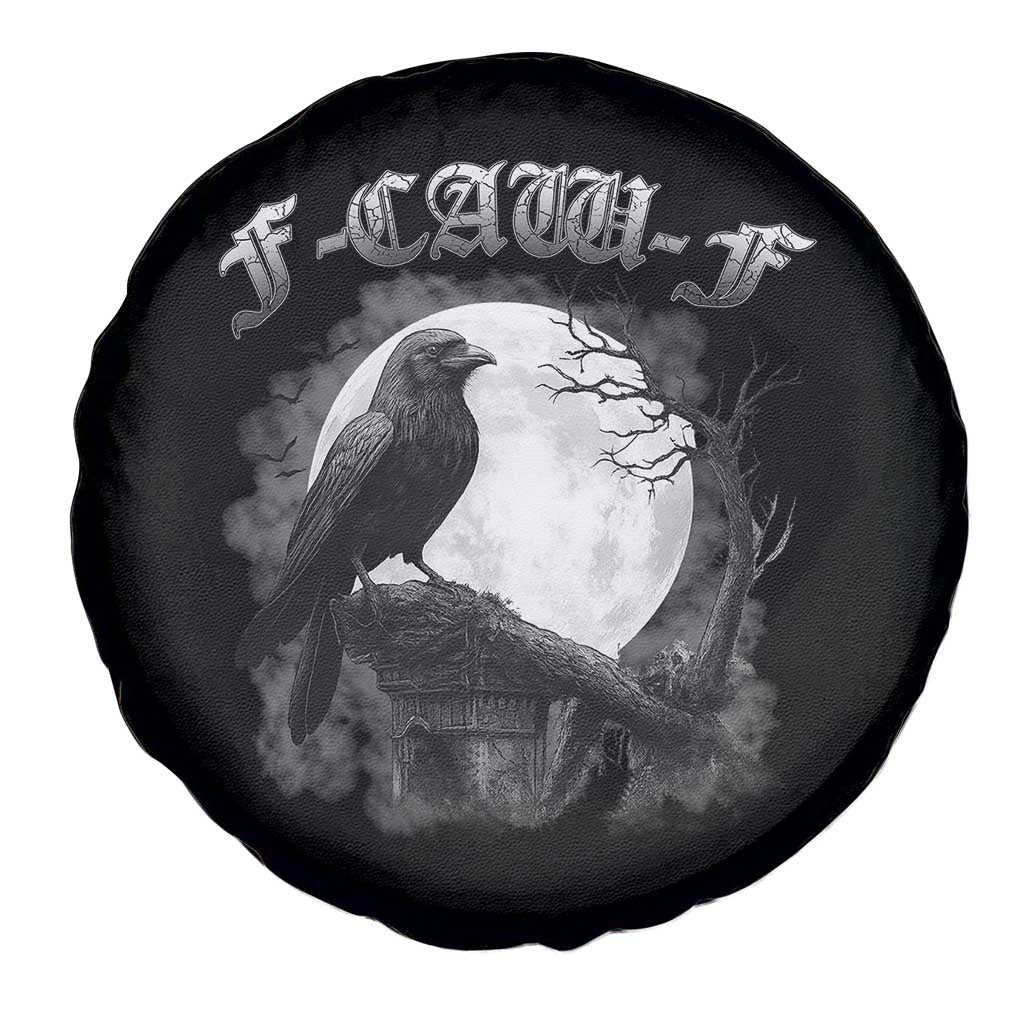 Black Crow F-Caw-F Spare Tire Cover Funny Raven Moon Gothic Adult Humor TS10 Print Your Wear