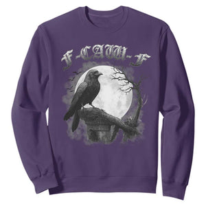 Black Crow F-Caw-F Sweatshirt Funny Raven Moon Gothic Adult Humor TS10 Purple Print Your Wear