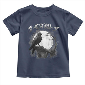 Black Crow F-Caw-F Toddler T Shirt Funny Raven Moon Gothic Adult Humor TS10 Navy Print Your Wear