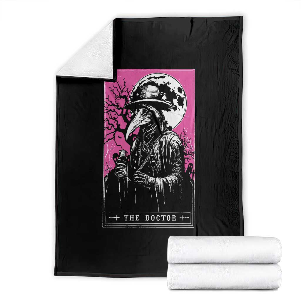 Plague Doctor Tarot Card Throw Blanket Mysterious Horror Death Occult Satanic TS10 Black Print Your Wear