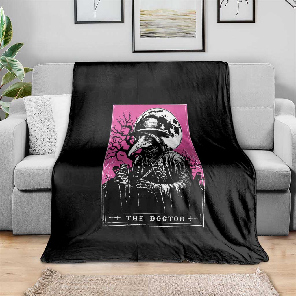 Plague Doctor Tarot Card Throw Blanket Mysterious Horror Death Occult Satanic TS10 Print Your Wear