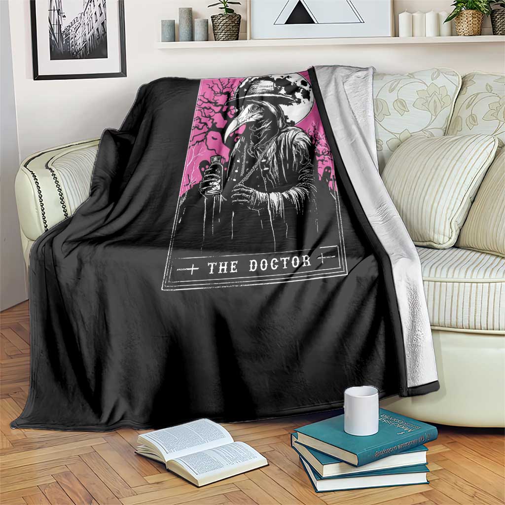 Plague Doctor Tarot Card Throw Blanket Mysterious Horror Death Occult Satanic TS10 Print Your Wear