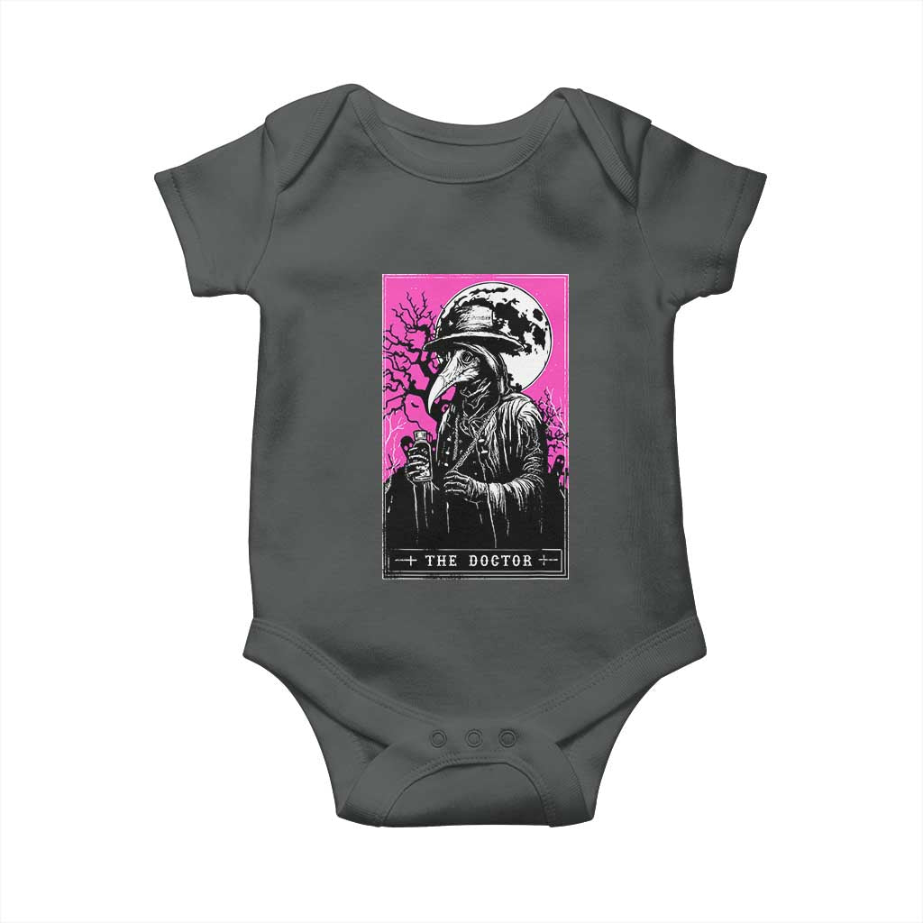 Plague Doctor Tarot Card Baby Onesie Mysterious Horror Death Occult Satanic TS10 Dark Heather Print Your Wear