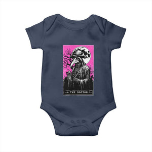 Plague Doctor Tarot Card Baby Onesie Mysterious Horror Death Occult Satanic TS10 Navy Print Your Wear