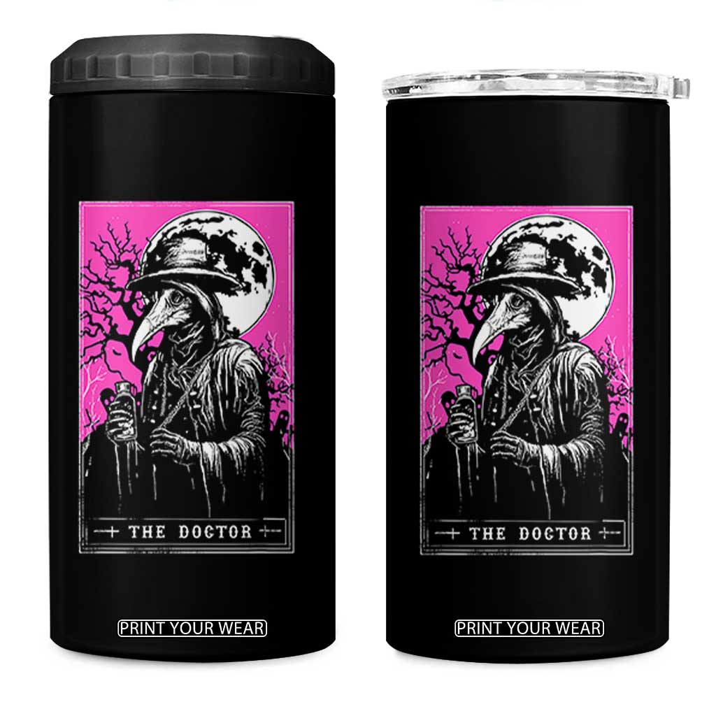 Plague Doctor Tarot Card 4 in 1 Can Cooler Tumbler Mysterious Horror Death Occult Satanic TS10 One Size: 16 oz Black Print Your Wear