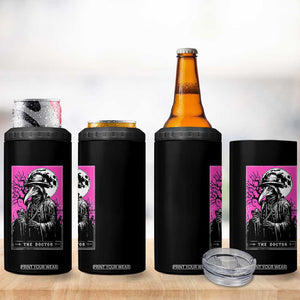 Plague Doctor Tarot Card 4 in 1 Can Cooler Tumbler Mysterious Horror Death Occult Satanic TS10 Print Your Wear