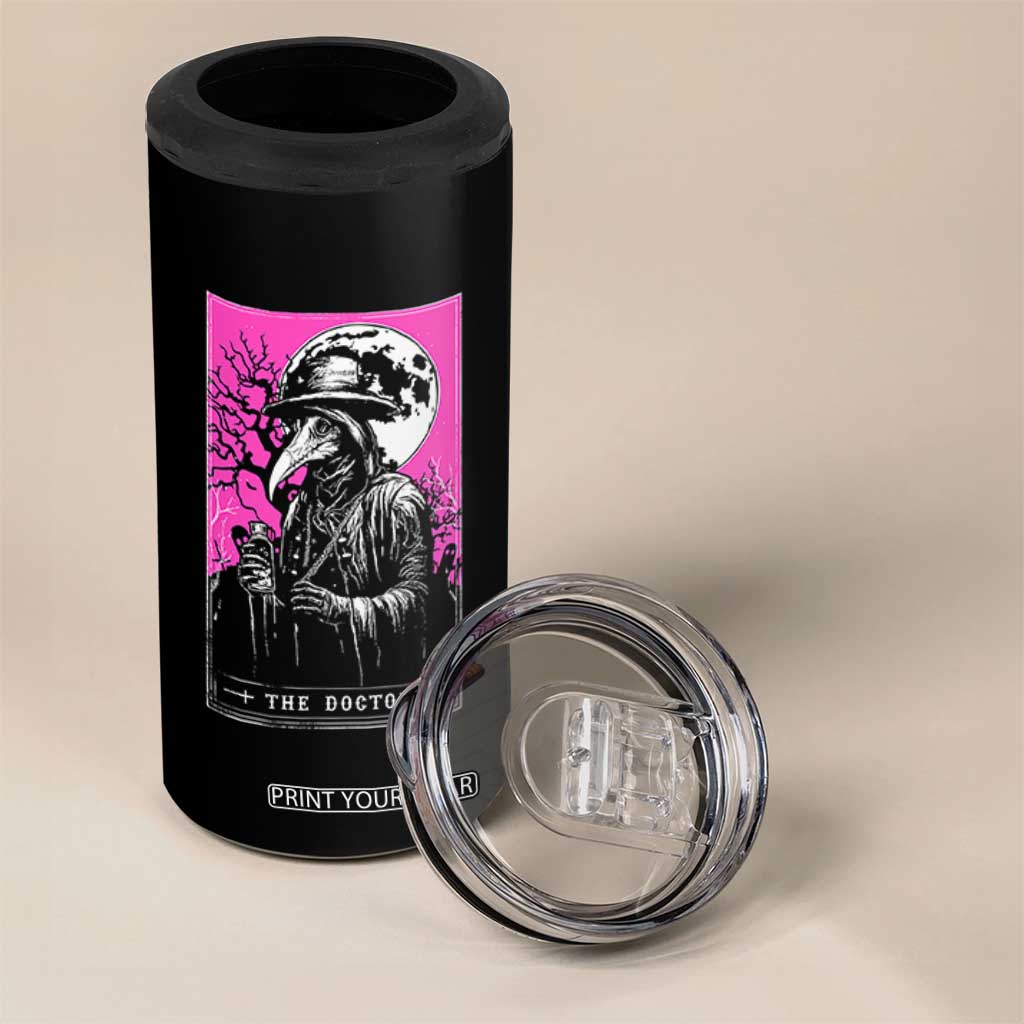 Plague Doctor Tarot Card 4 in 1 Can Cooler Tumbler Mysterious Horror Death Occult Satanic TS10 Print Your Wear
