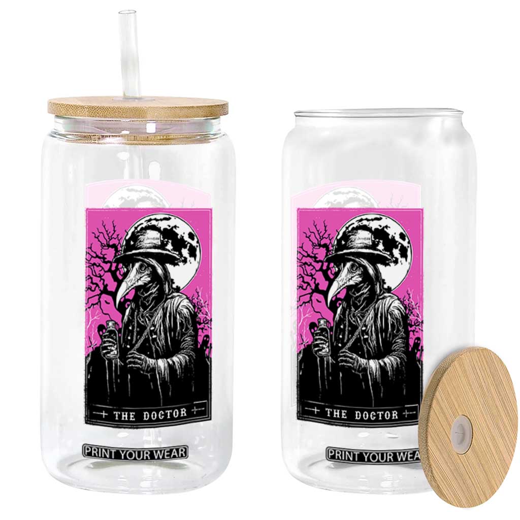 Plague Doctor Tarot Card Glass Can Mysterious Horror Death Occult Satanic TS10 Print Your Wear