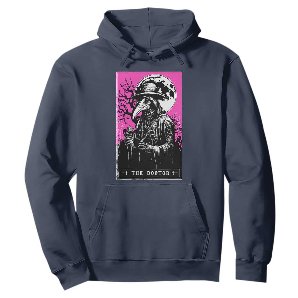 Plague Doctor Tarot Card Hoodie Mysterious Horror Death Occult Satanic TS10 Navy Print Your Wear