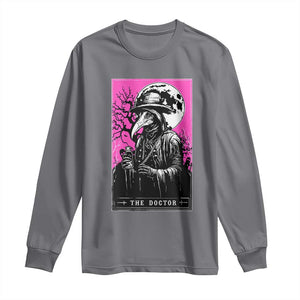 Plague Doctor Tarot Card Long Sleeve Shirt Mysterious Horror Death Occult Satanic TS10 Charcoal Print Your Wear