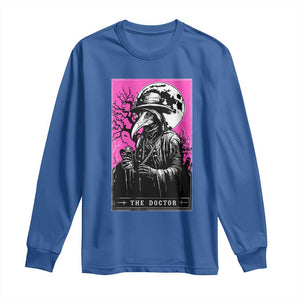 Plague Doctor Tarot Card Long Sleeve Shirt Mysterious Horror Death Occult Satanic TS10 Royal Blue Print Your Wear