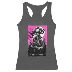 Plague Doctor Tarot Card Racerback Tank Top Mysterious Horror Death Occult Satanic TS10 Dark Heather Print Your Wear