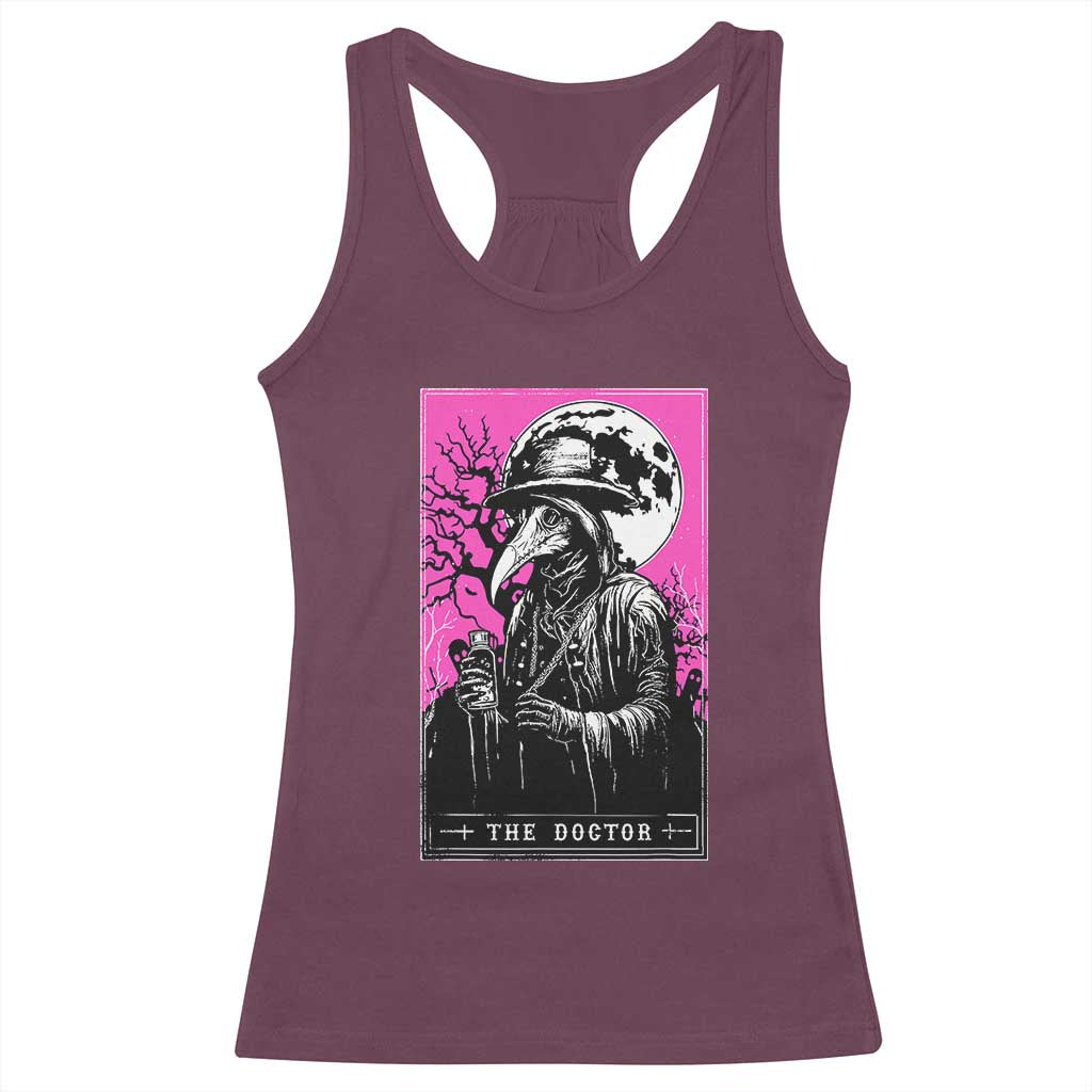 Plague Doctor Tarot Card Racerback Tank Top Mysterious Horror Death Occult Satanic TS10 Maroon Print Your Wear
