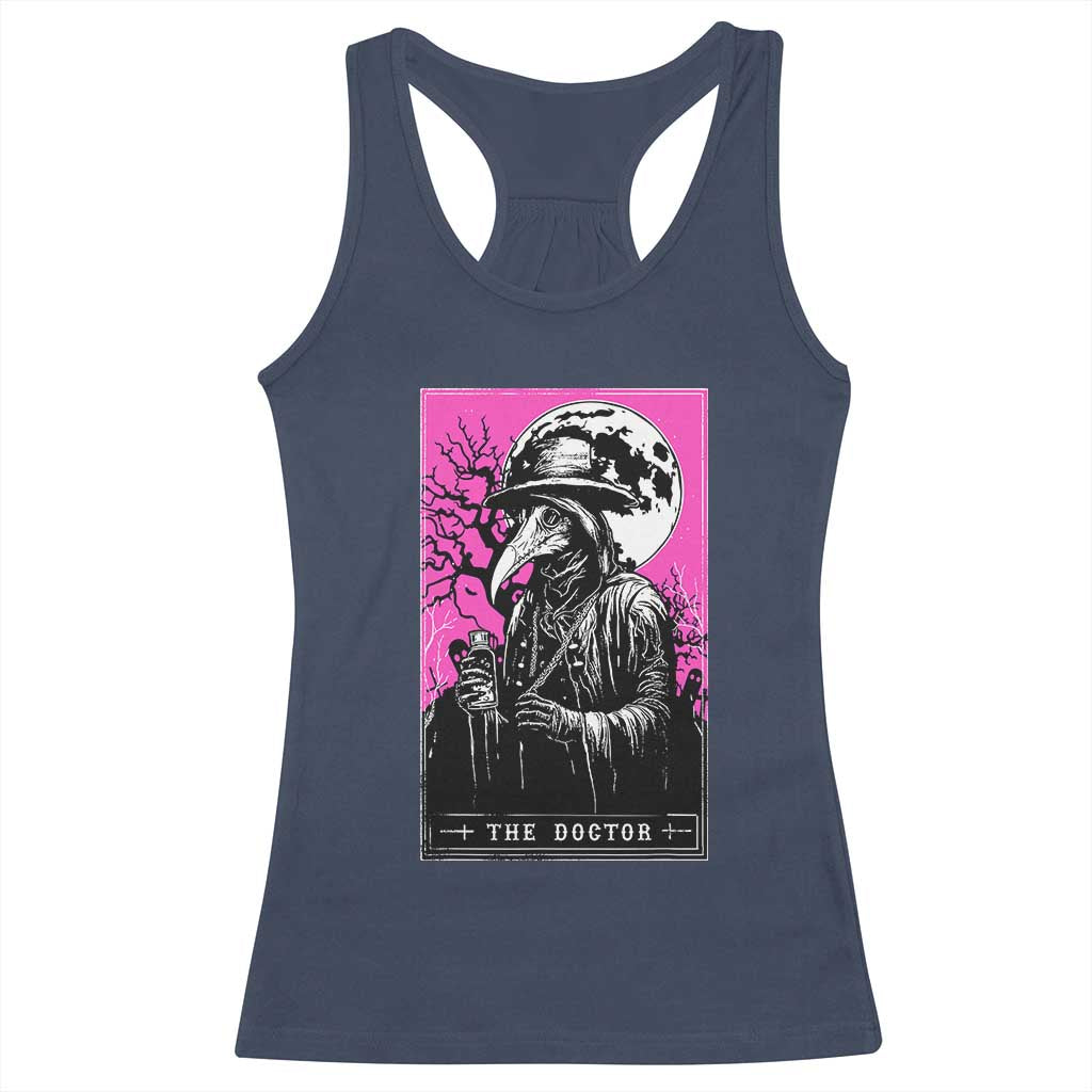 Plague Doctor Tarot Card Racerback Tank Top Mysterious Horror Death Occult Satanic TS10 Navy Print Your Wear