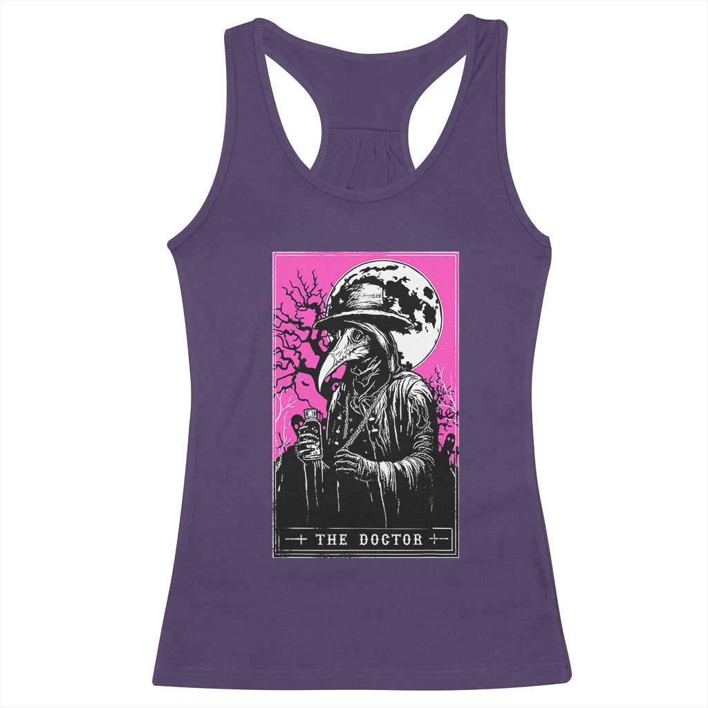 Plague Doctor Tarot Card Racerback Tank Top Mysterious Horror Death Occult Satanic TS10 Purple Print Your Wear