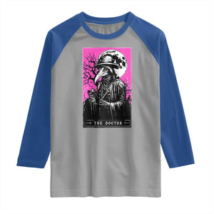 Plague Doctor Tarot Card Raglan Shirt Mysterious Horror Death Occult Satanic TS10 Sport Gray Royal Print Your Wear