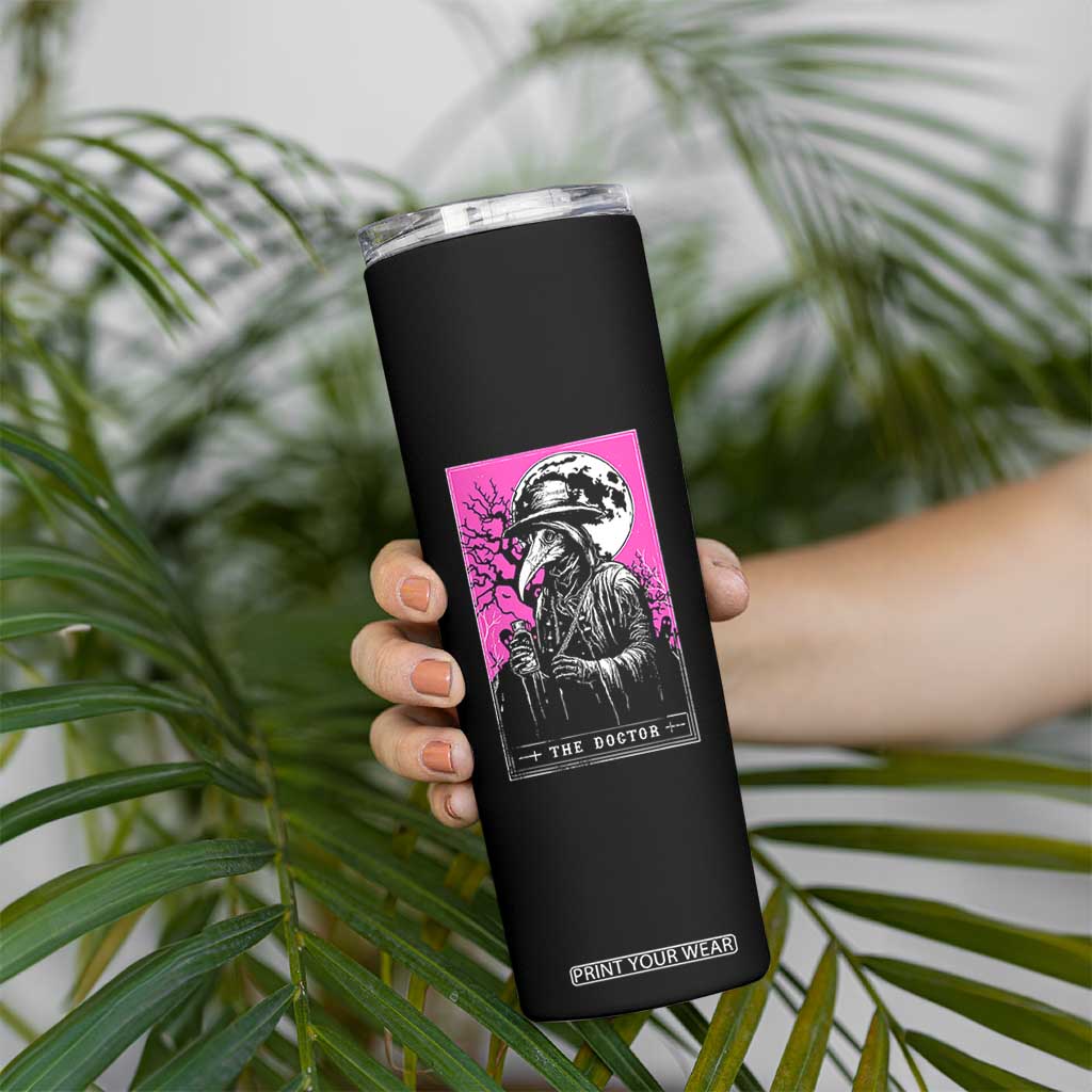 Plague Doctor Tarot Card Skinny Tumbler Mysterious Horror Death Occult Satanic TS10 Print Your Wear