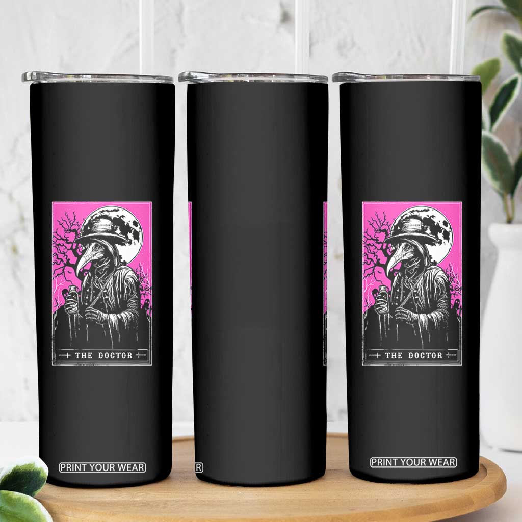 Plague Doctor Tarot Card Skinny Tumbler Mysterious Horror Death Occult Satanic TS10 Print Your Wear