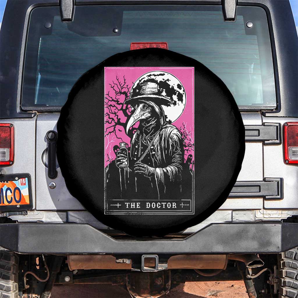 Plague Doctor Tarot Card Spare Tire Cover Mysterious Horror Death Occult Satanic TS10 No hole Black Print Your Wear