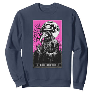 Plague Doctor Tarot Card Sweatshirt Mysterious Horror Death Occult Satanic TS10 Navy Print Your Wear