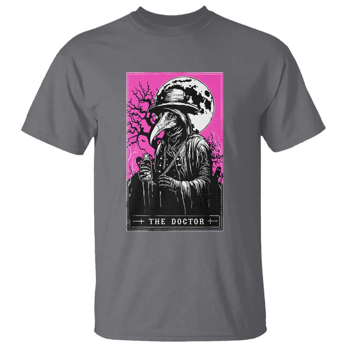 Plague Doctor Tarot Card T Shirt Mysterious Horror Death Occult Satanic TS10 Charcoal Print Your Wear